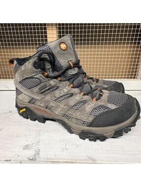 Merrell Moab 2 Men's Hiking Boots Size 9 Vibram Sole Gray Mesh Suede